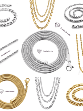 Stainless Steel Necklace Chains (Multiple Sizes & Styles)