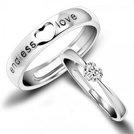 2023 Fashion Jewelry Silver Color Couple Rings for Lover's Trendy