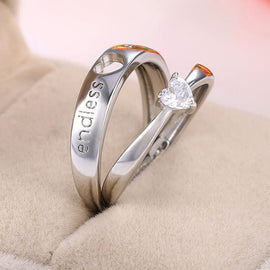 2023 Fashion Jewelry Silver Color Couple Rings for Lover's Trendy