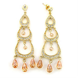 7X372 Gold 925 Sterling Silver Earrings with AAA