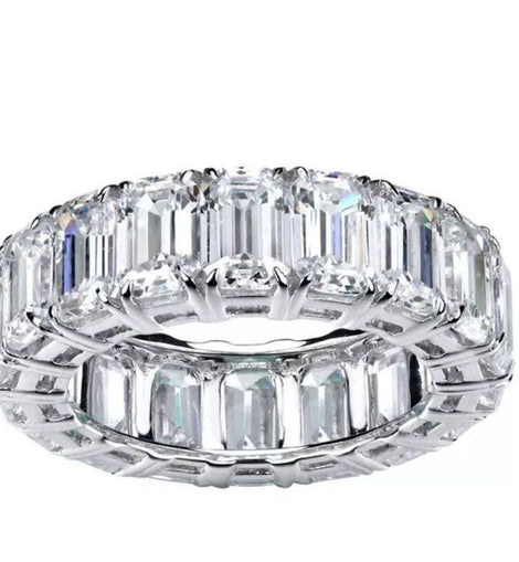 Diamond Veneer Cubic Zirconia Eternity Band Ring. 635R3646