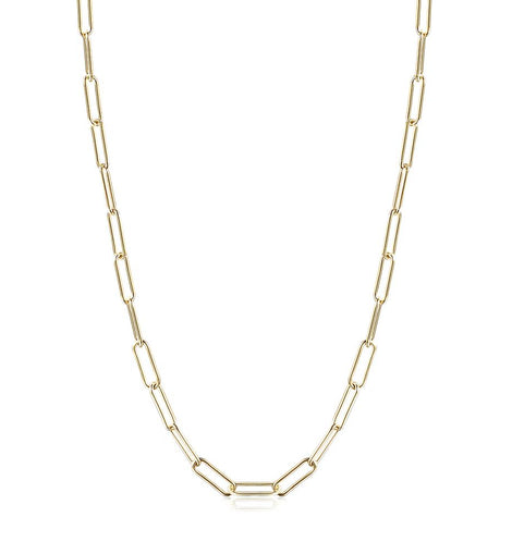 Long Linear Link Chain Necklace