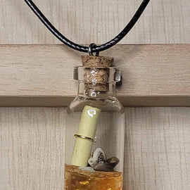 Message In A Bottle Pendant Leather Necklace