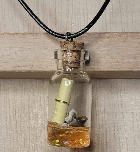 Message In A Bottle Pendant Leather Necklace