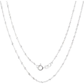 925 Sterling Silver Singapore Chain Necklace