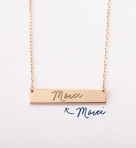 Custom Handwritten Necklace Engraved Handwriting Jewelry