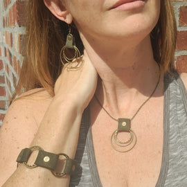 Leather Metal Boho Necklace