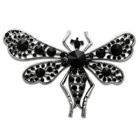 LO2391 - Imitation Rhodium White Metal Brooches with Top Grade Crystal