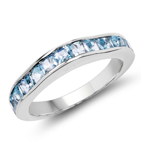 2.25 Carat Genuine Blue Topaz .925 Sterling Silver Ring